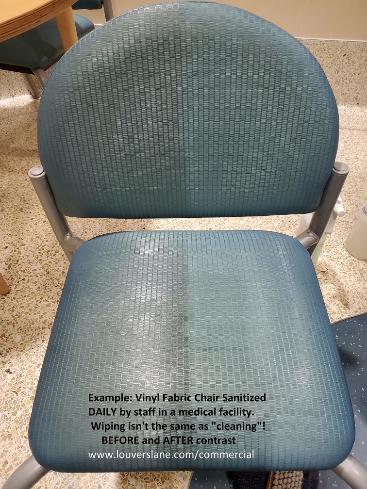 Vinyl Chair Cleaned Before After LLane Medical Example
